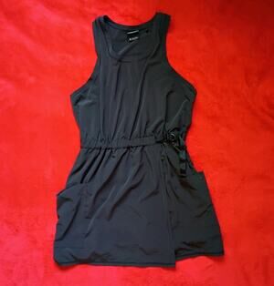 PrAna Railay Pocket Dress Women Sz M Black Sleeveless UPF 50+ Racerback